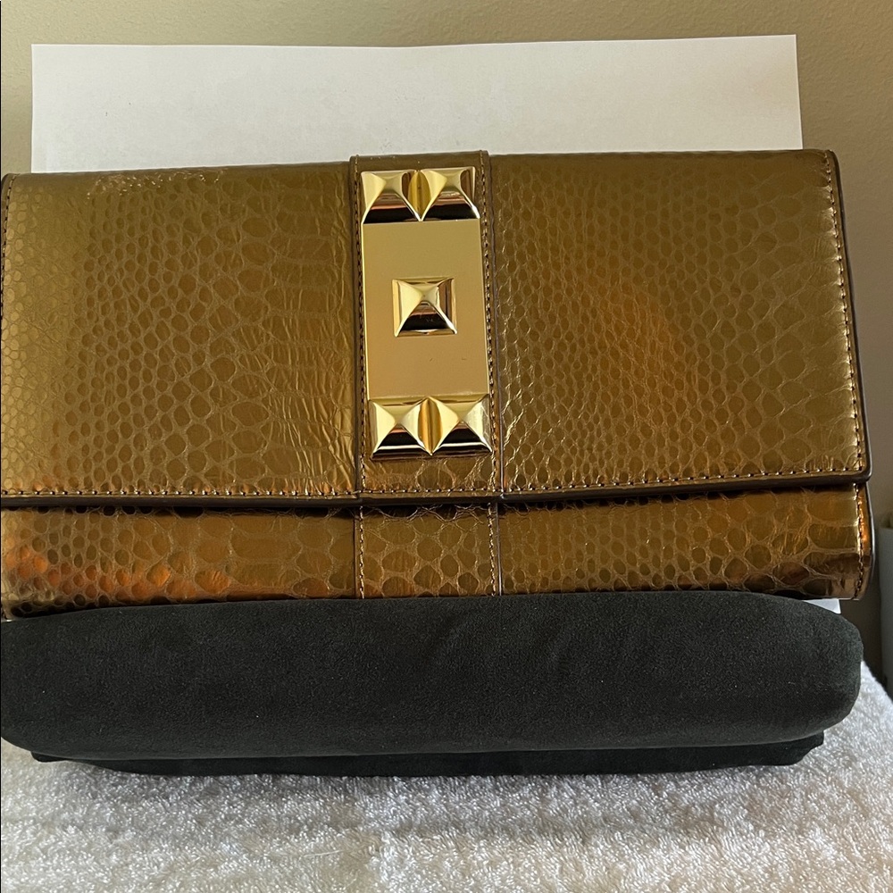 Vince Camuto Metallic Gold Clutch